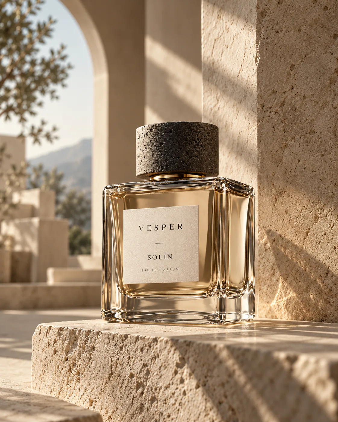 VESPER SOLIN bottle in warm stone light